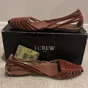 J. Crew Women's Tan Huaraches Woven Flats Sandals NIB